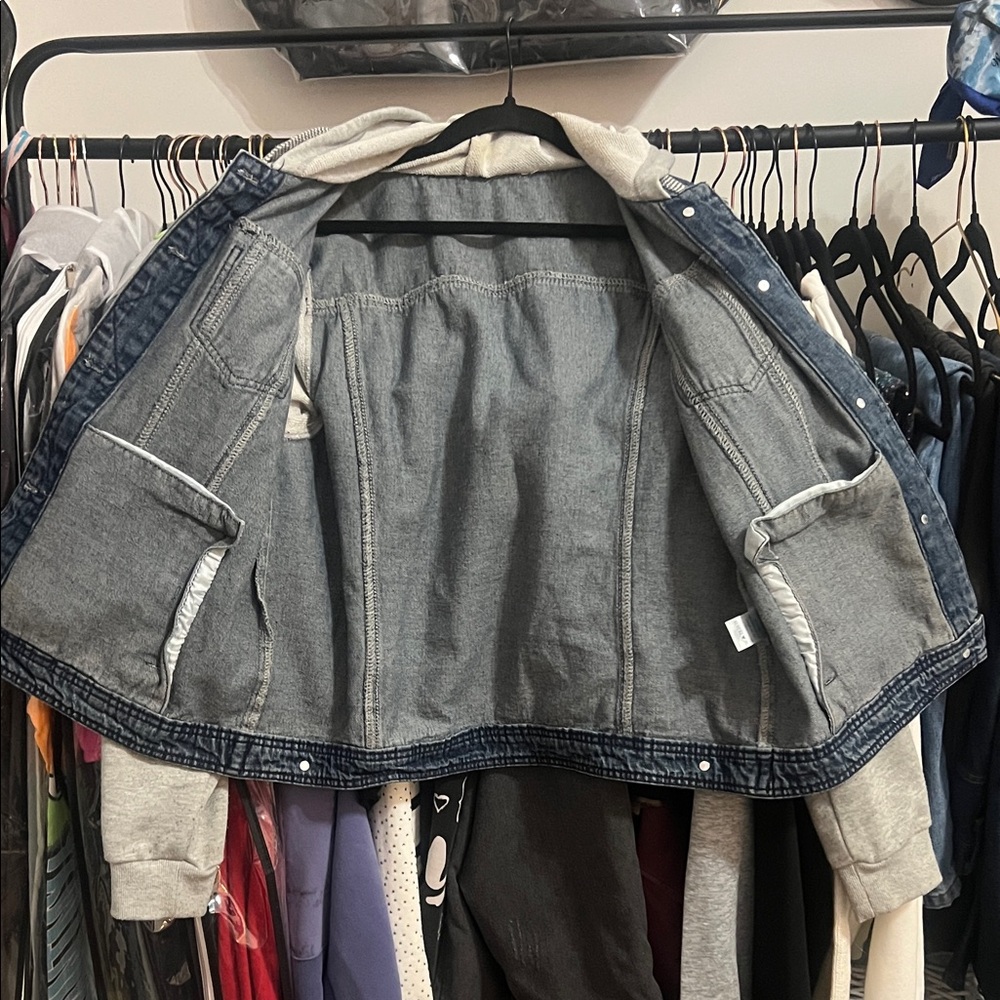 Denim and Gray Kids Jacket - Picture 3 of 4